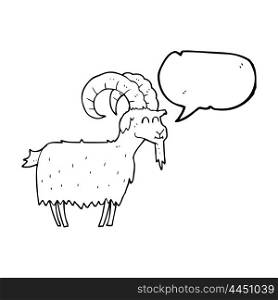 freehand drawn speech bubble cartoon goat