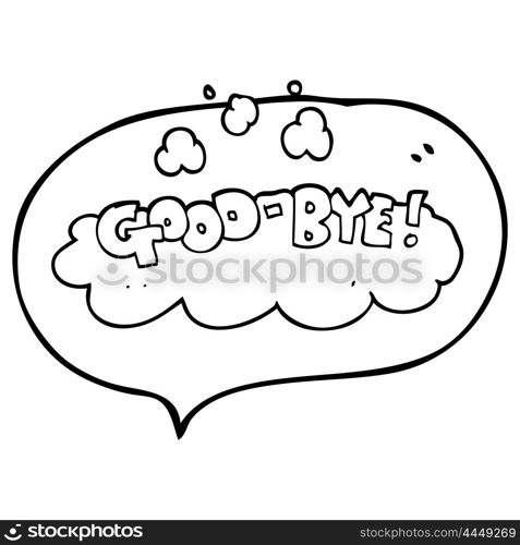 freehand drawn speech bubble cartoon good-bye symbol