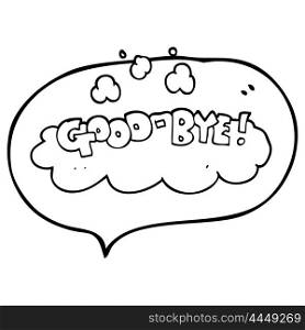freehand drawn speech bubble cartoon good-bye symbol