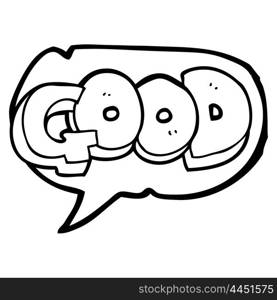 freehand drawn speech bubble cartoon Good symbol