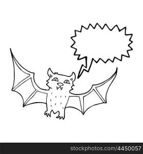freehand drawn speech bubble cartoon halloween bat