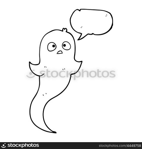freehand drawn speech bubble cartoon halloween ghost