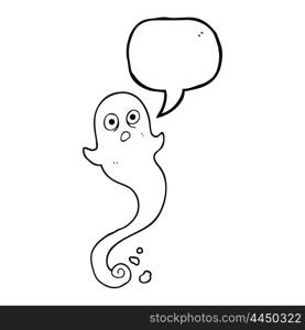 freehand drawn speech bubble cartoon halloween ghost