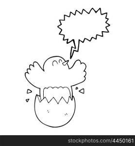 freehand drawn speech bubble cartoon hatching egg