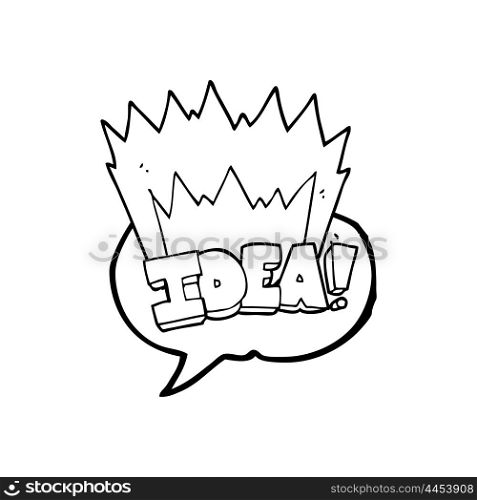 freehand drawn speech bubble cartoon idea symbol