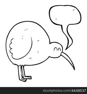 freehand drawn speech bubble cartoon kiwi bird