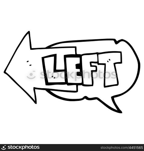 freehand drawn speech bubble cartoon left symbol