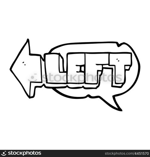 freehand drawn speech bubble cartoon left symbol