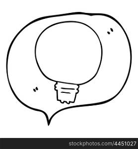 freehand drawn speech bubble cartoon light bulb