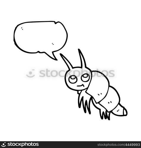 freehand drawn speech bubble cartoon little bug