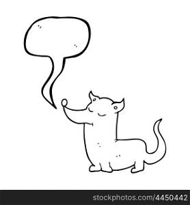 freehand drawn speech bubble cartoon little dog