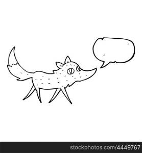 freehand drawn speech bubble cartoon little wolf