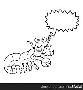 freehand drawn speech bubble cartoon lobster