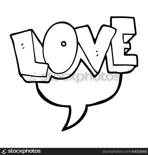 freehand drawn speech bubble cartoon love symbol