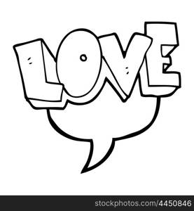 freehand drawn speech bubble cartoon love symbol