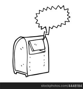 freehand drawn speech bubble cartoon mailbox