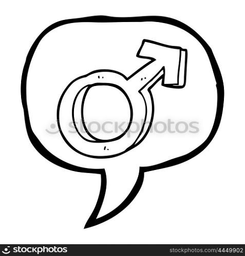 freehand drawn speech bubble cartoon male symbol