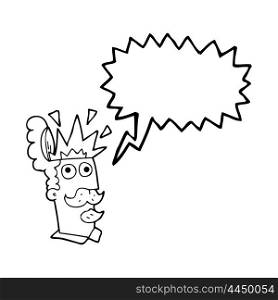 freehand drawn speech bubble cartoon man with exploding head