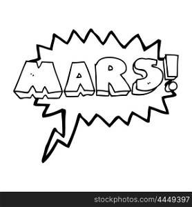 freehand drawn speech bubble cartoon Mars text symbol