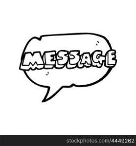 freehand drawn speech bubble cartoon message text