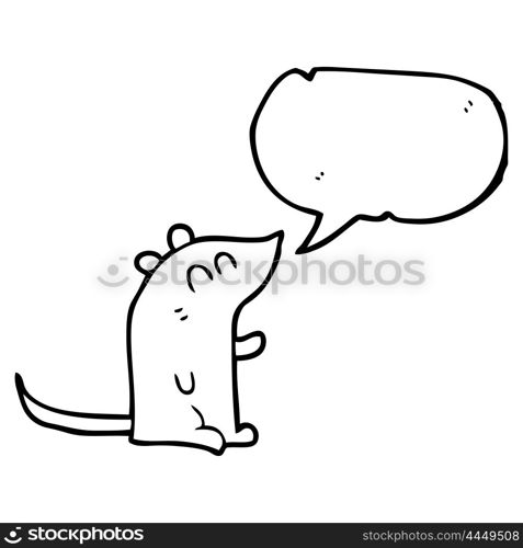 freehand drawn speech bubble cartoon mouse