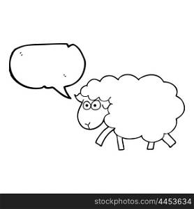 freehand drawn speech bubble cartoon muddy sheep
