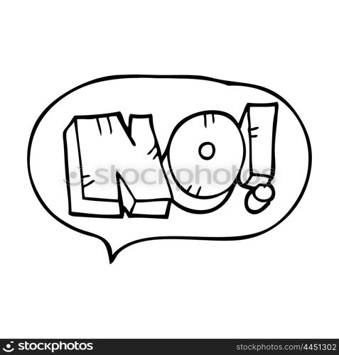 freehand drawn speech bubble cartoon NO! shout