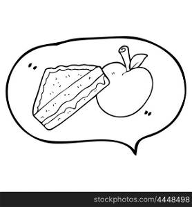 freehand drawn speech bubble cartoon packed lunch