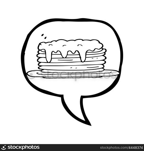 freehand drawn speech bubble cartoon pancake stack