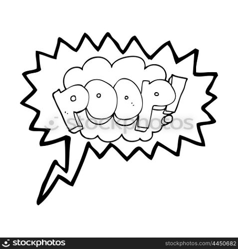 freehand drawn speech bubble cartoon poop! text