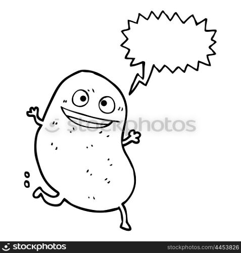 freehand drawn speech bubble cartoon potato running