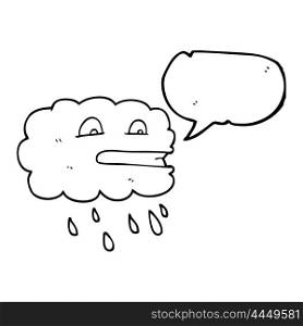 freehand drawn speech bubble cartoon rain cloud