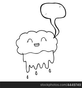 freehand drawn speech bubble cartoon rain cloud