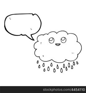 freehand drawn speech bubble cartoon raincloud