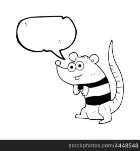 freehand drawn speech bubble cartoon rat