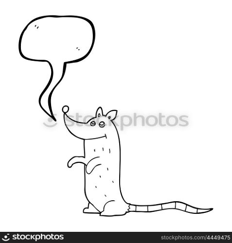 freehand drawn speech bubble cartoon rat