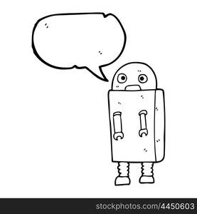 freehand drawn speech bubble cartoon robot