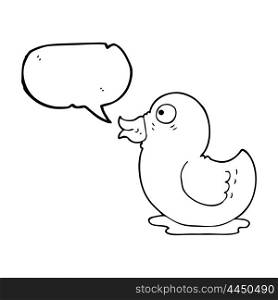 freehand drawn speech bubble cartoon rubber duck