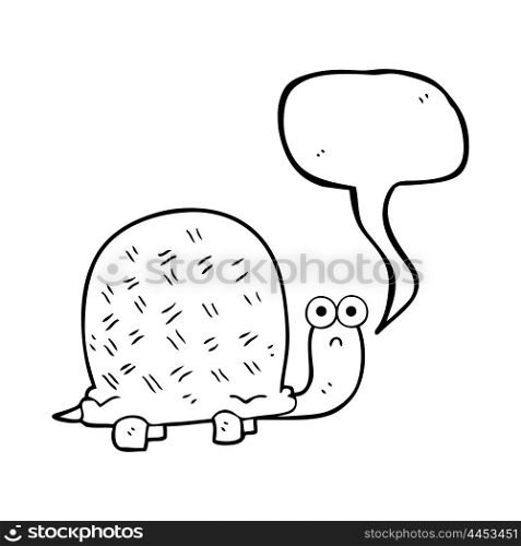freehand drawn speech bubble cartoon sad turtle