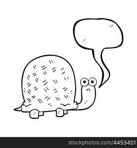 freehand drawn speech bubble cartoon sad turtle