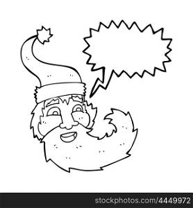 freehand drawn speech bubble cartoon santa claus laughing