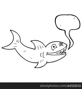freehand drawn speech bubble cartoon shark