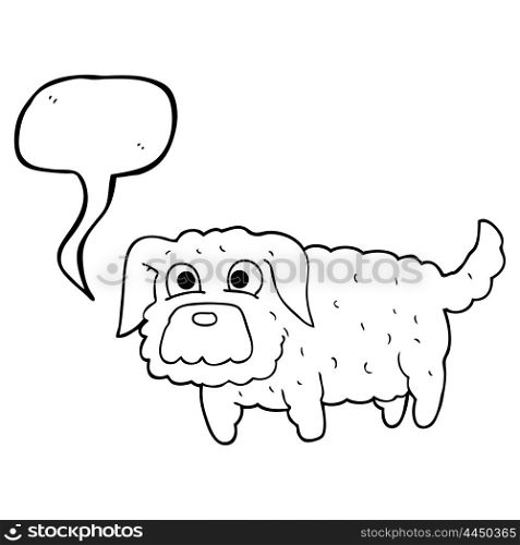 freehand drawn speech bubble cartoon small dog