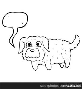 freehand drawn speech bubble cartoon small dog