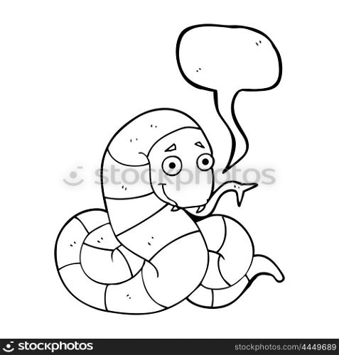 freehand drawn speech bubble cartoon snake