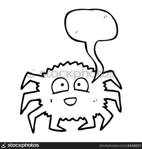 freehand drawn speech bubble cartoon spider