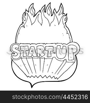 freehand drawn speech bubble cartoon startup symbol