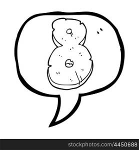 freehand drawn speech bubble cartoon stone number eight