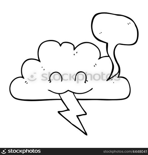 freehand drawn speech bubble cartoon storm cloud