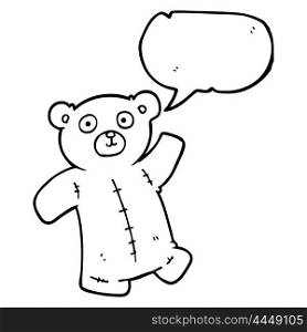 freehand drawn speech bubble cartoon teddy bear
